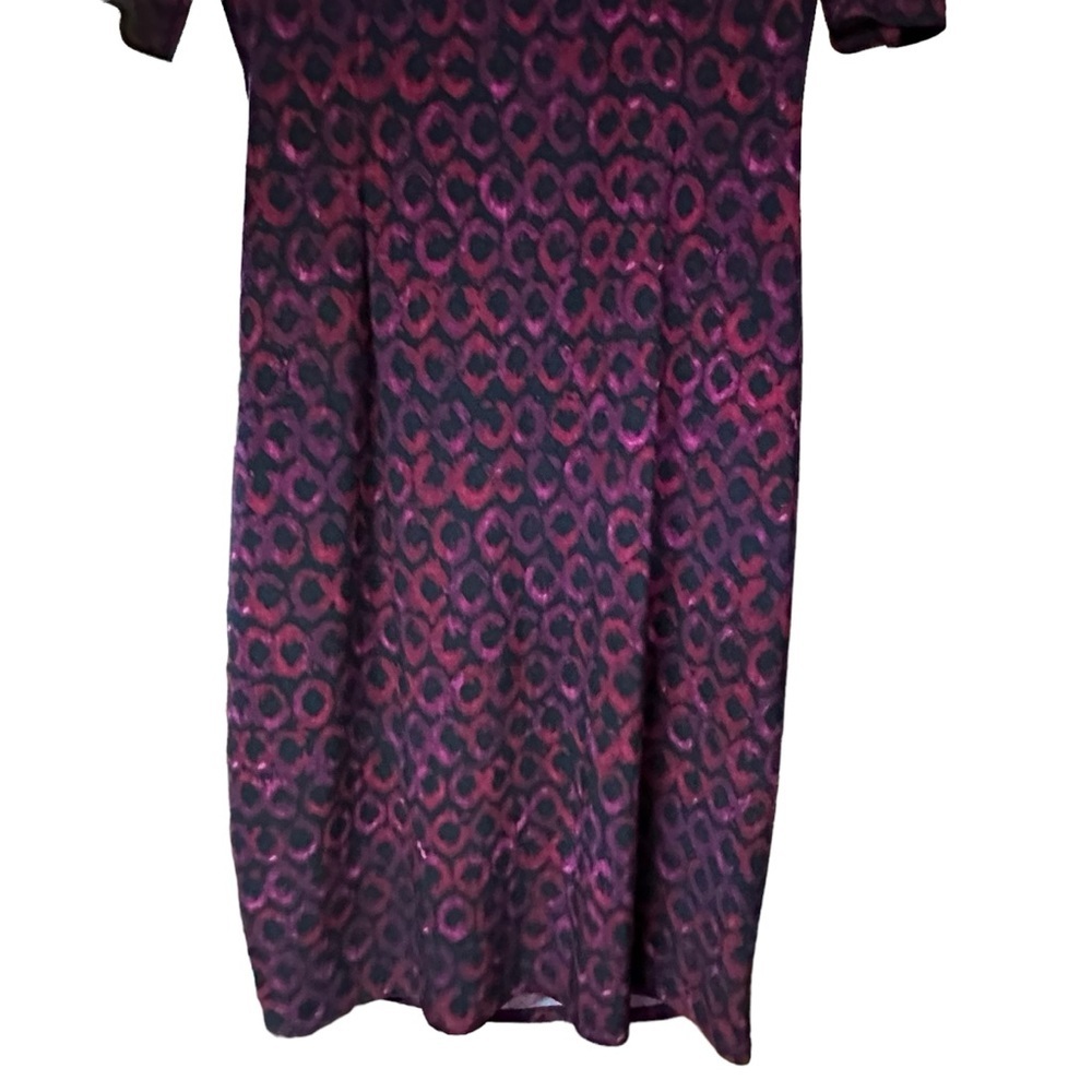 Lauren Ralph Lauren Purple/Burgundy Black‎ Stretch Jersey Ruched Details Dress 8 - Picture 10 of 13